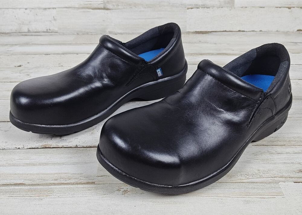Timberland PRO Women's Newbury ESD Slip-On Work Clog Steel Toe Size 9 Black